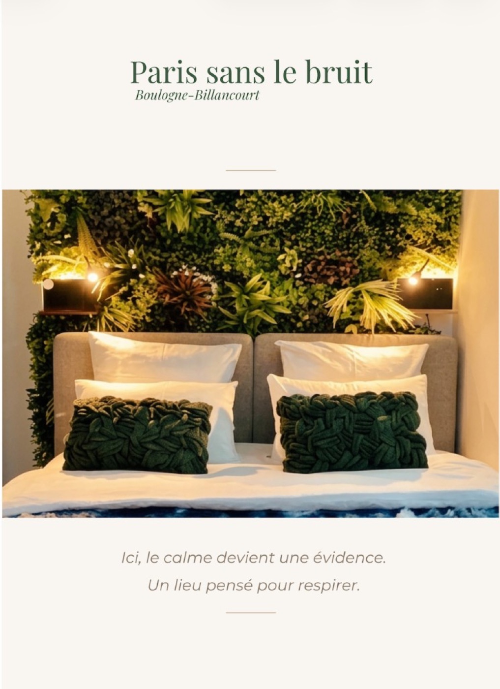 Chambre reposante, literie soignée — Paris sans le bruit